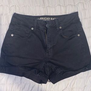 AE black hi rise jean shorts